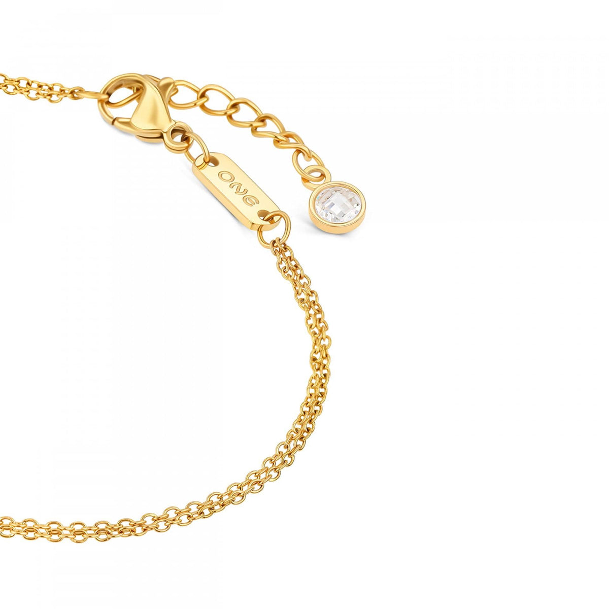 One Lucky Flower Crystal Gold Pulseira