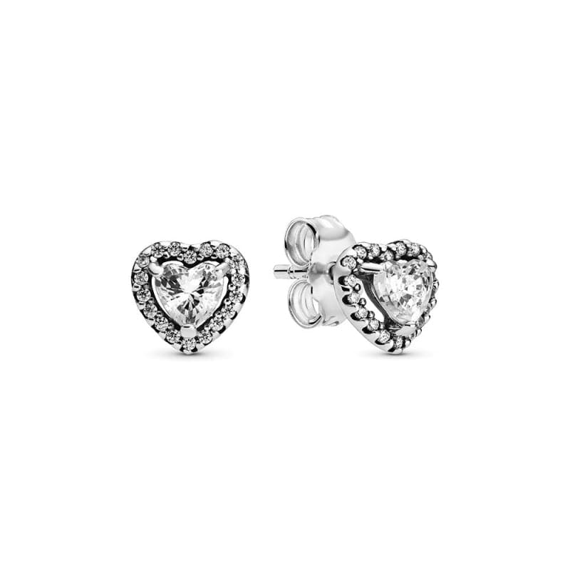 Pandora Elevated Heart Brincos Mulher