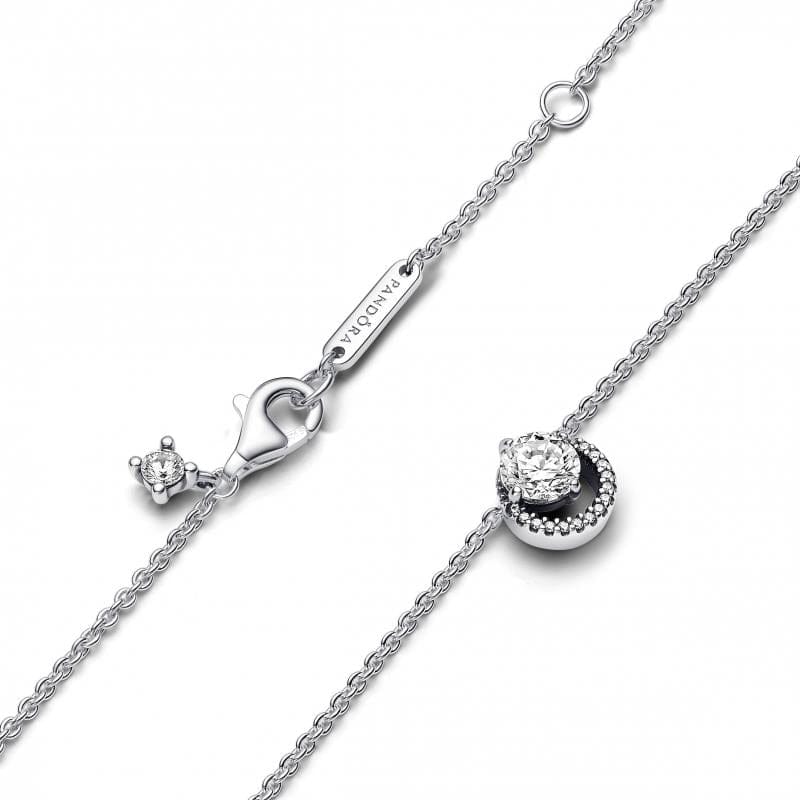 Pandora Sparkling Round Halo Colar Mulher