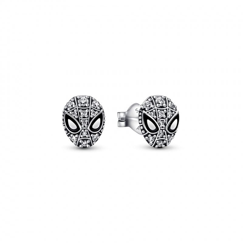 Pandora Marvel Spider-Man Mask Pavé Brincos Mulher
