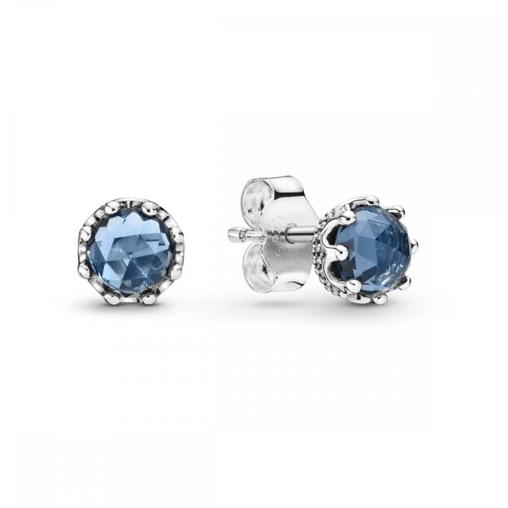Pandora Blue Sparkling Crown Brincos Mulher