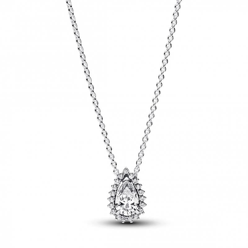 Pandora Sparkling Pear Halo Colar Mulher