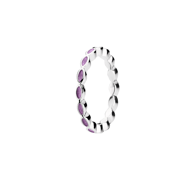 Pandora Purple Enamel Twist Anel Mulher