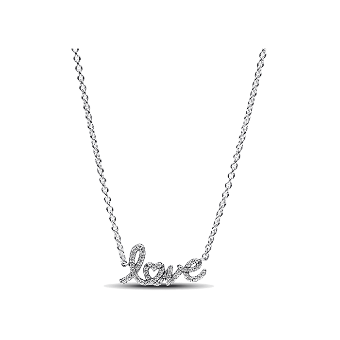 Pandora Sparkling Handwritten Love Colar Mulher