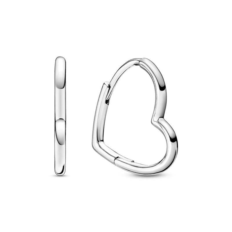 Pandora Asymmetrical Heart Brincos Mulher
