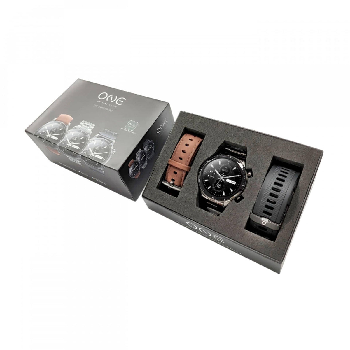 One Box Relógio AlphaCall Dark Gray Set