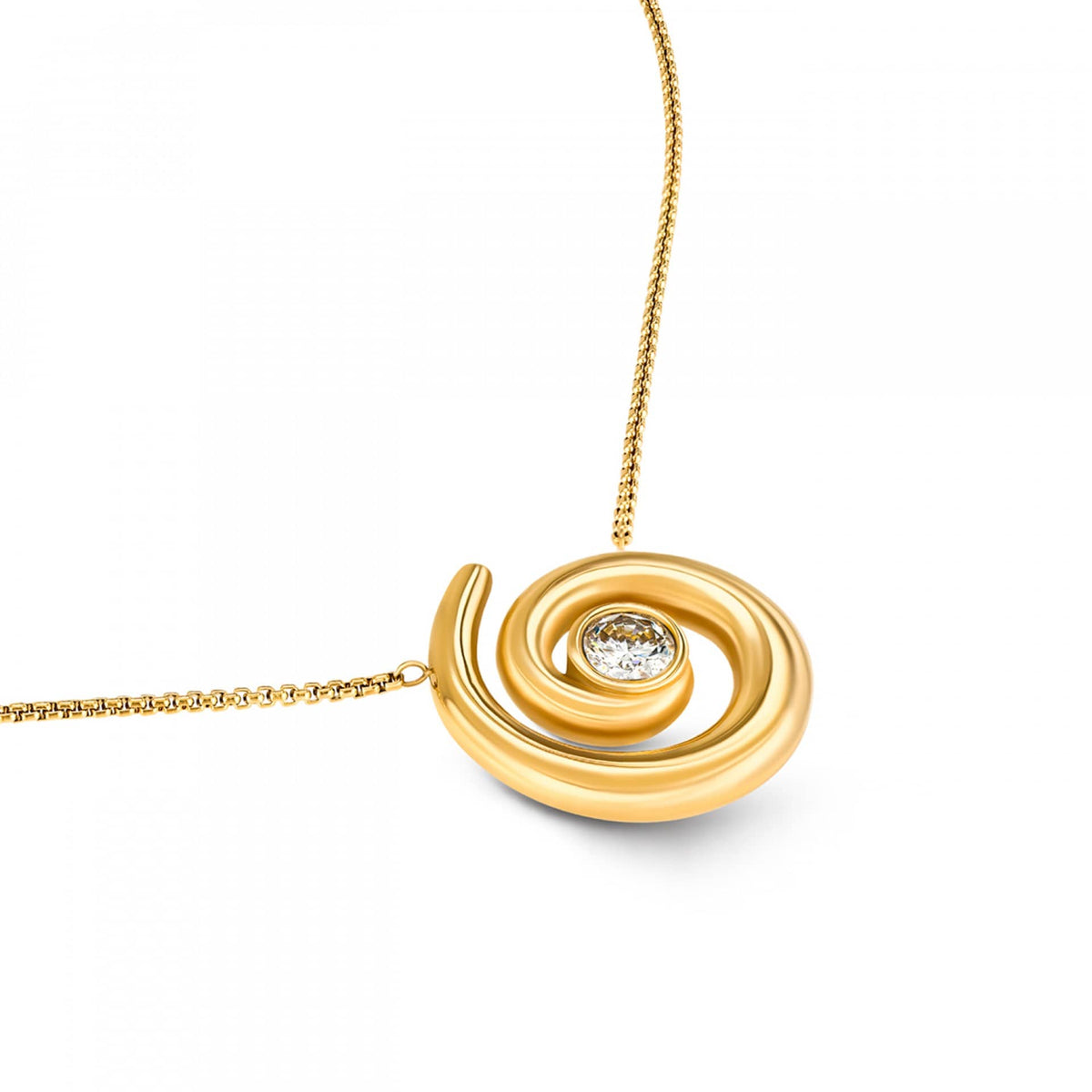One Senhora Chess Spiral Gold Colar