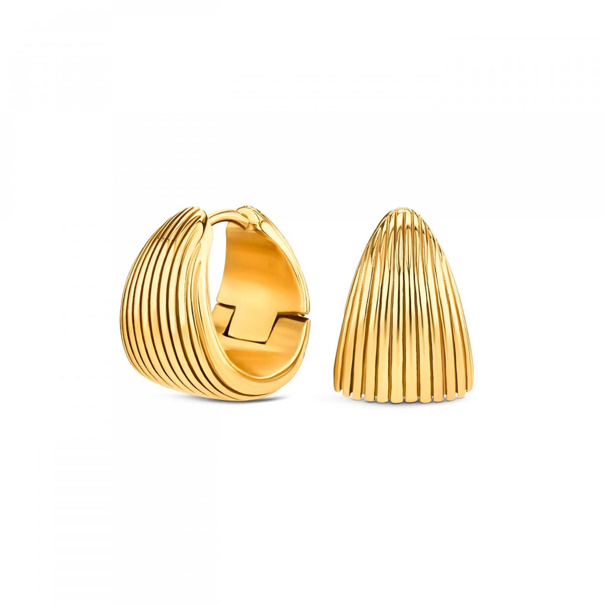 One Senhora Plissé Hoop Bold Gold Brincos