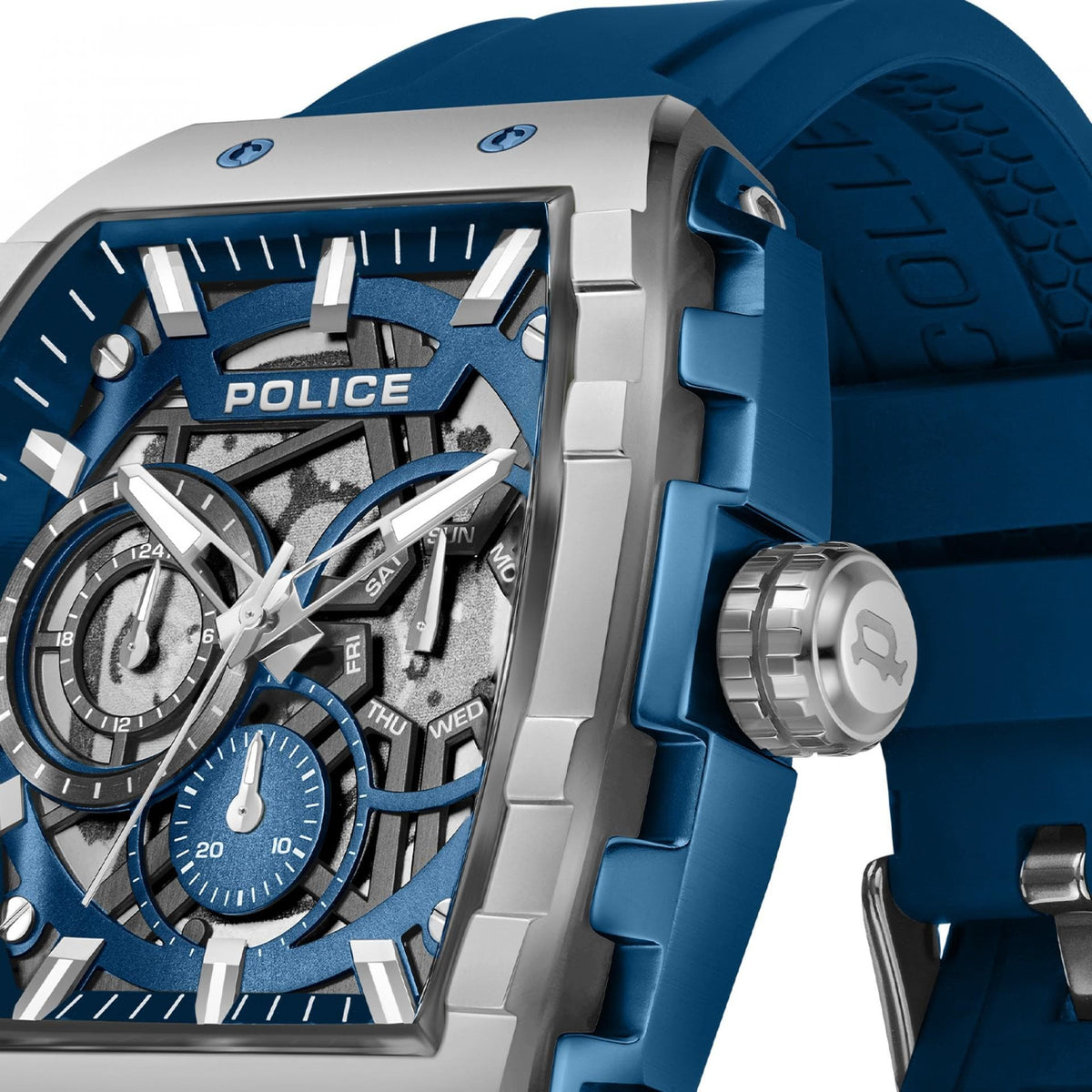 Police Relógio Flash Azul