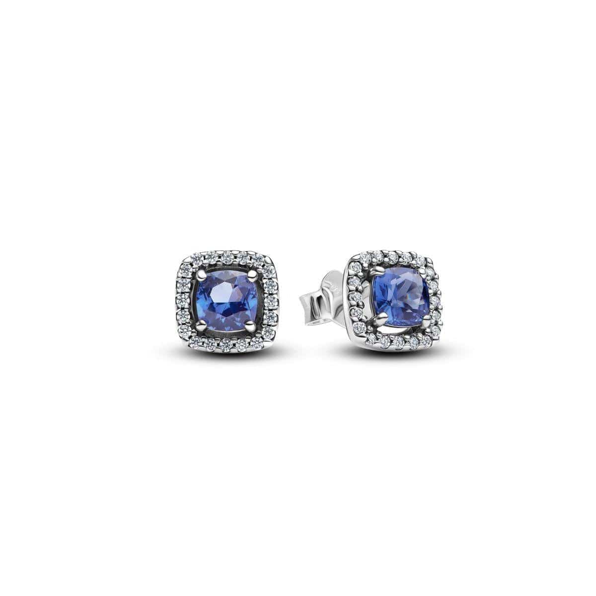 Pandora Bright Blue Halo Brincos Mulher