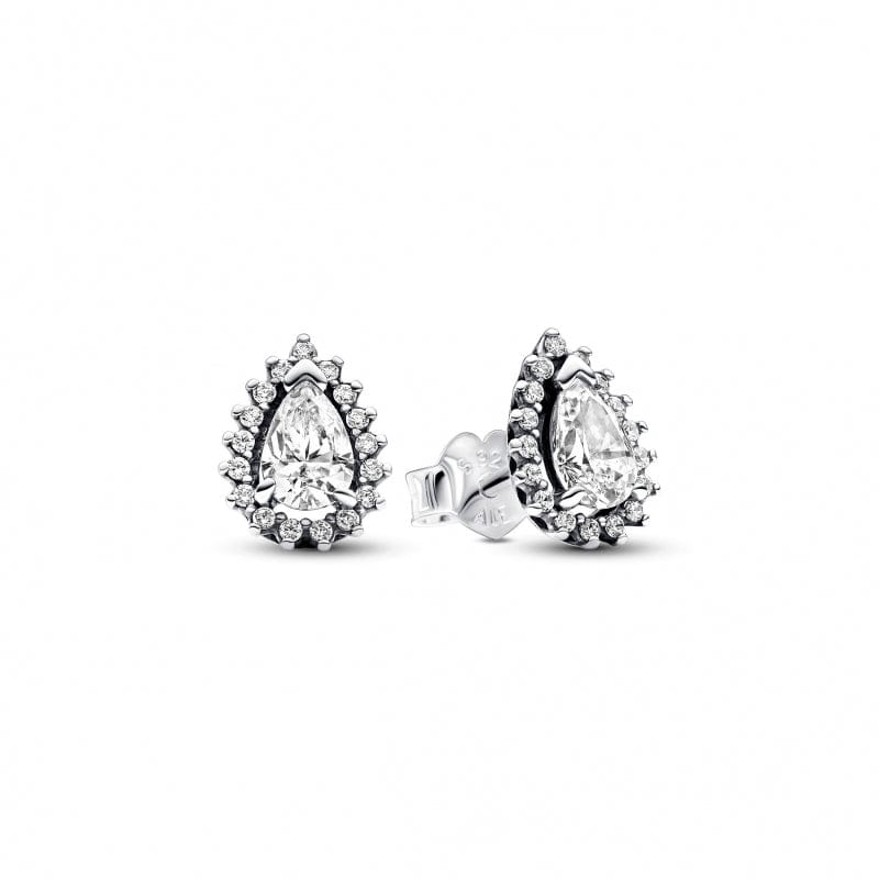 Pandora Sparkling Pear Halo Brincos Mulher