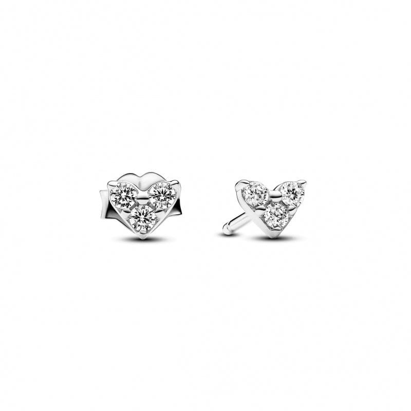 Pandora Triple Stone Heart Brincos Mulher