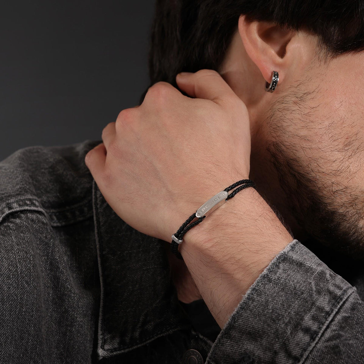 Police Pulseira Twincord Preta