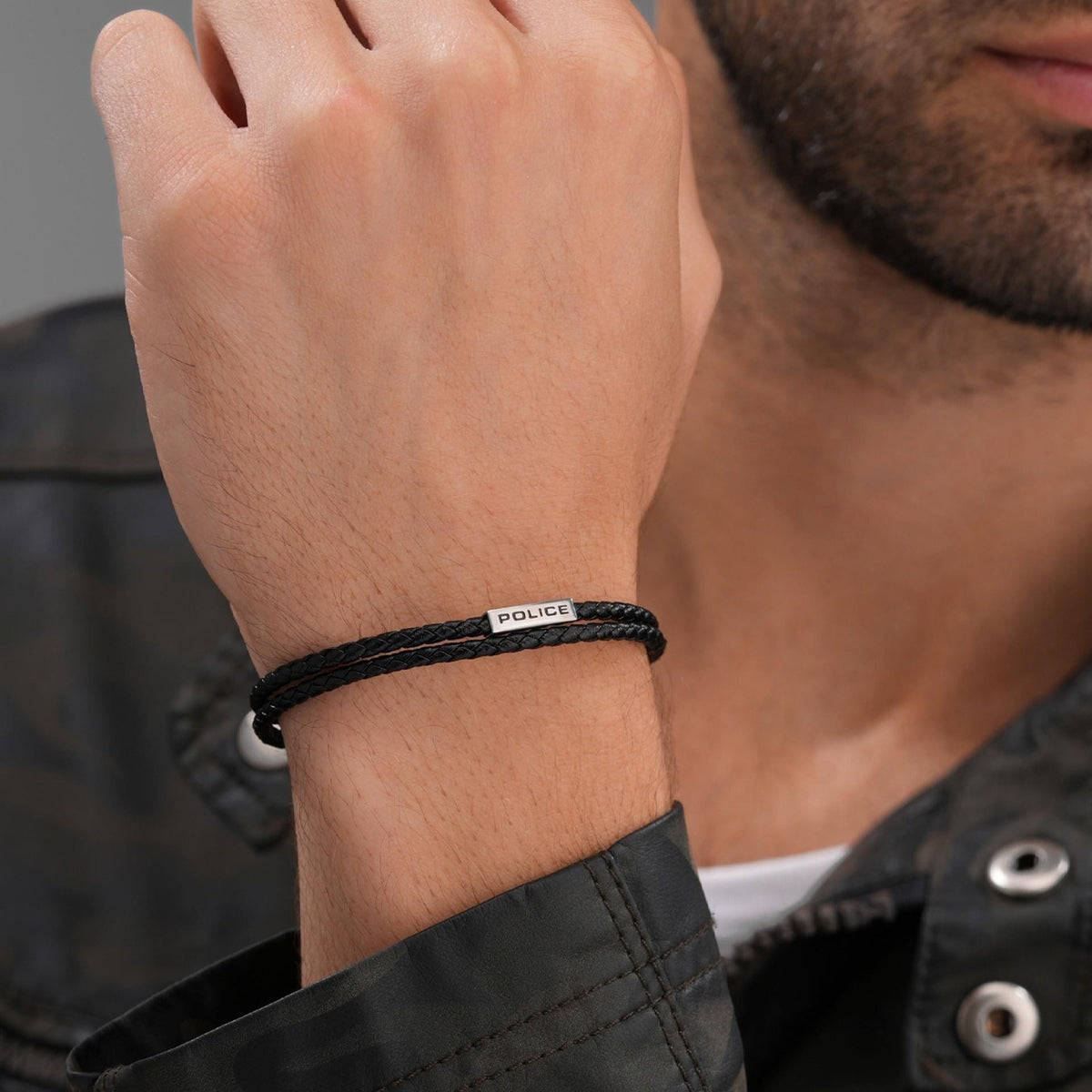 Police Pulseira Duplex Preta Homem
