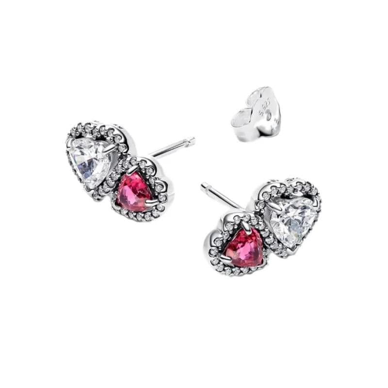 Pandora Sparkling Halo Hearts Brincos Mulher