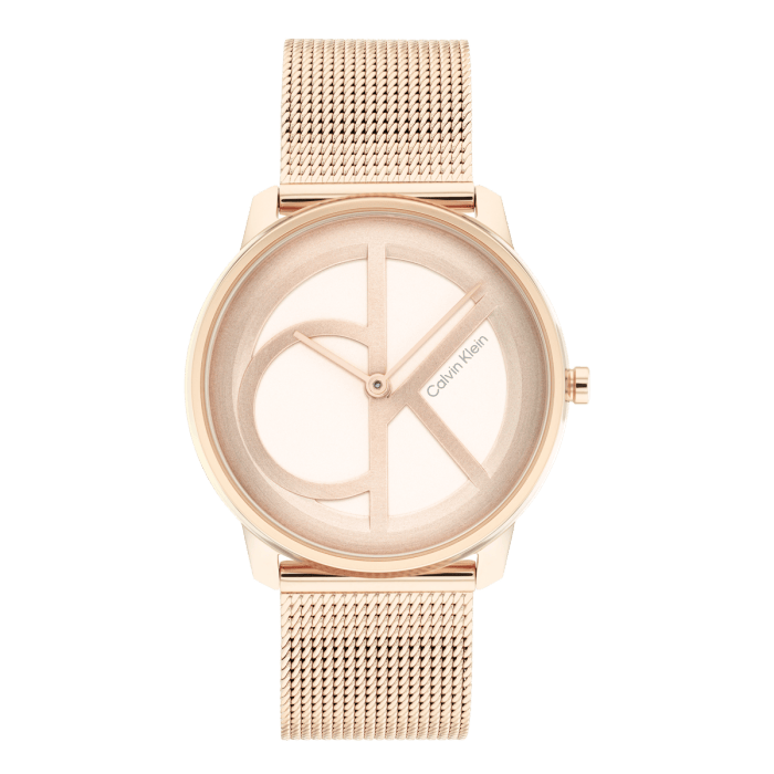 Calvin Klein Iconic Dourado Rosa em Malha Milanesa Relógio