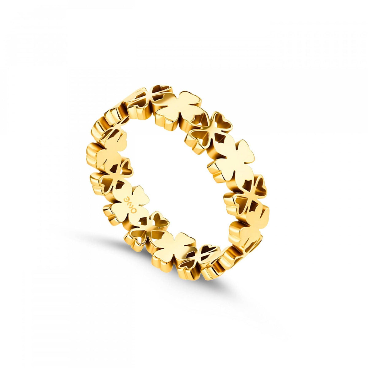 One Lucky Flower Gold Anel