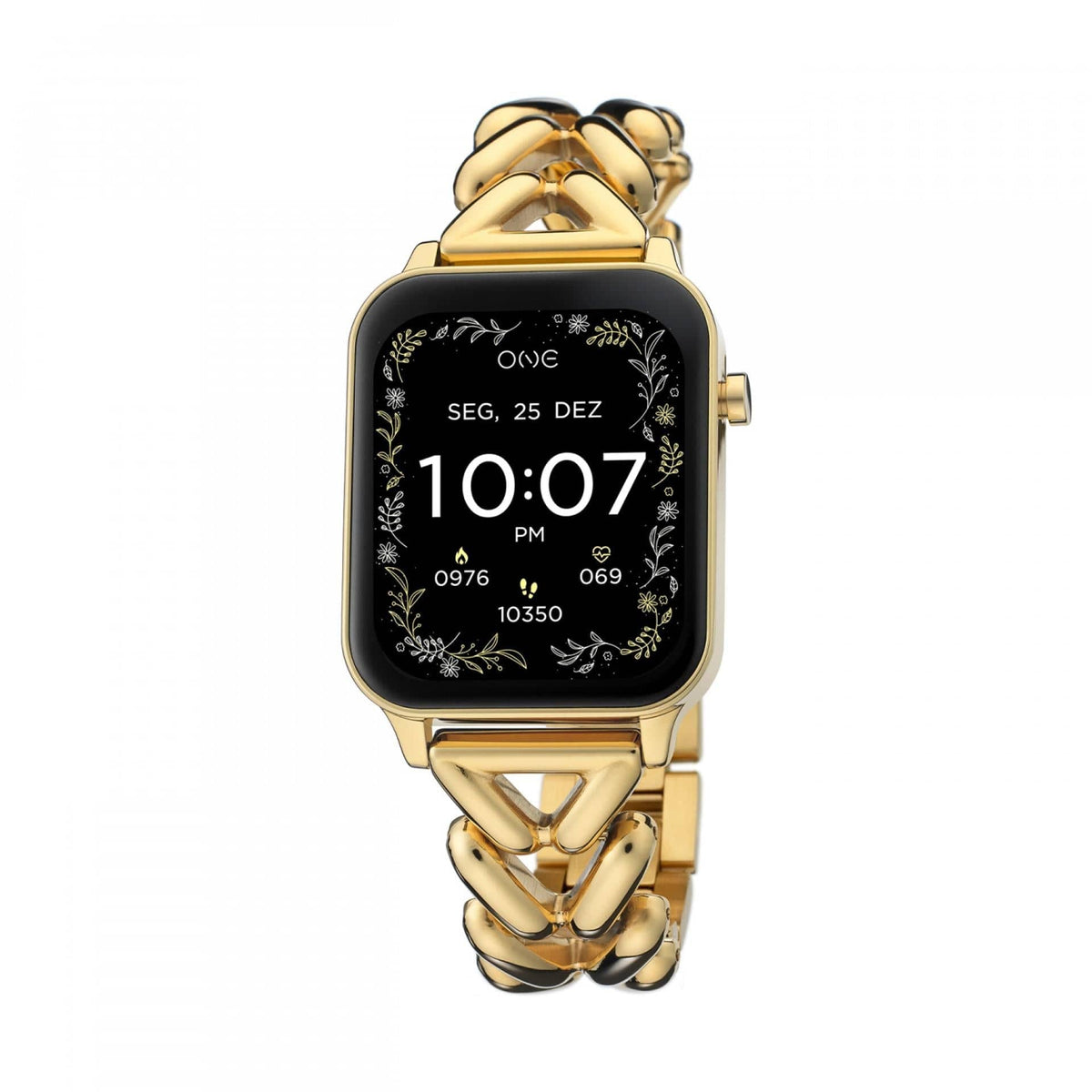 One Relógio Smartwatch MagicCall Gold Links
