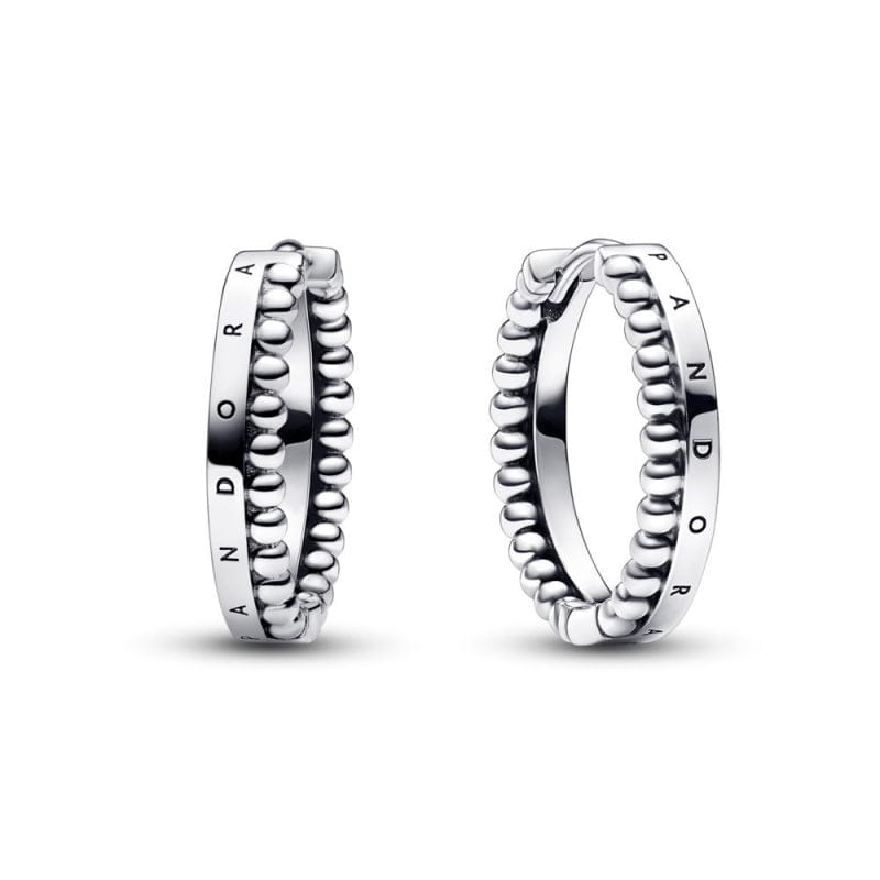 Pandora Signature Logo and Beads Brincos Mulher