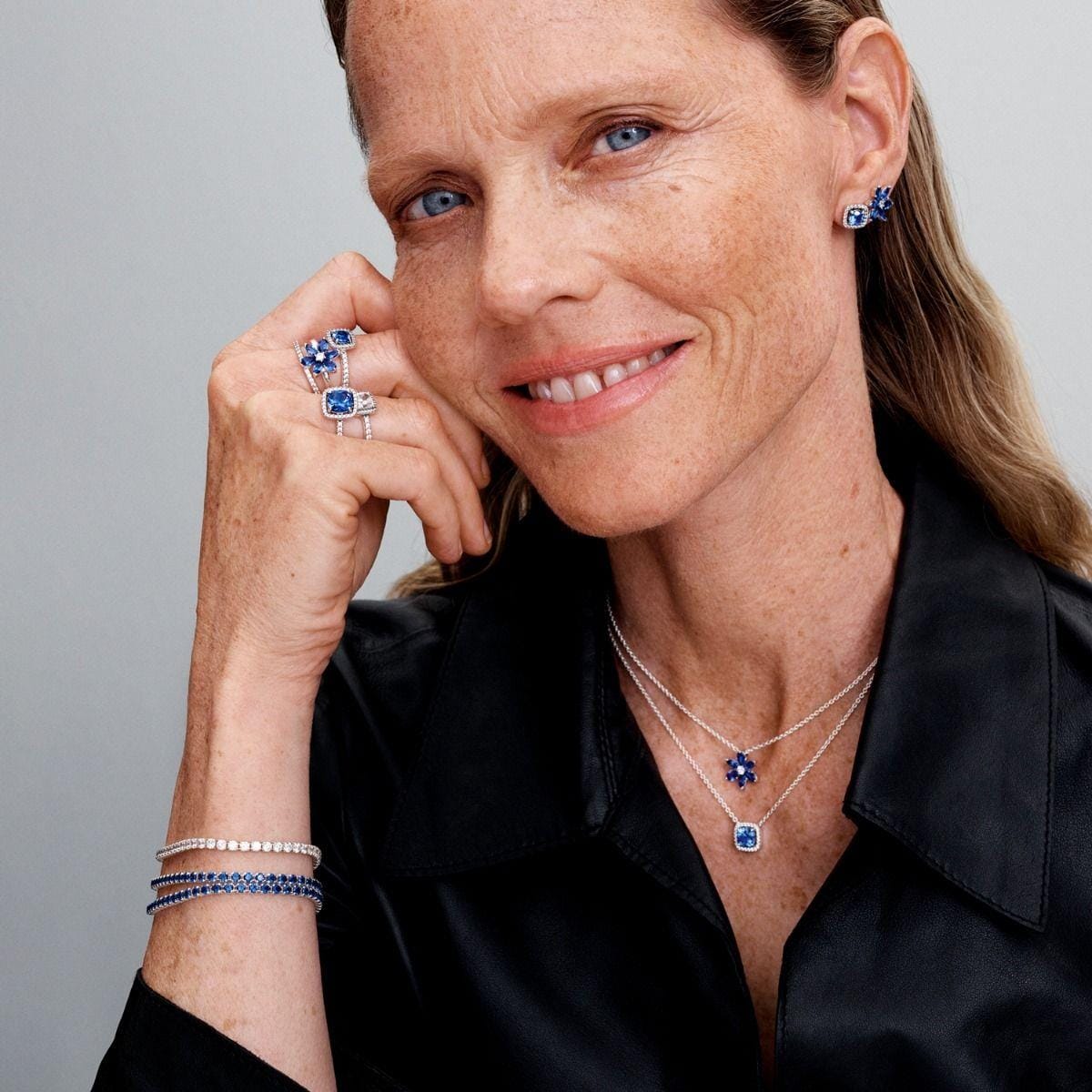 Pandora Bright Blue Halo Brincos Mulher