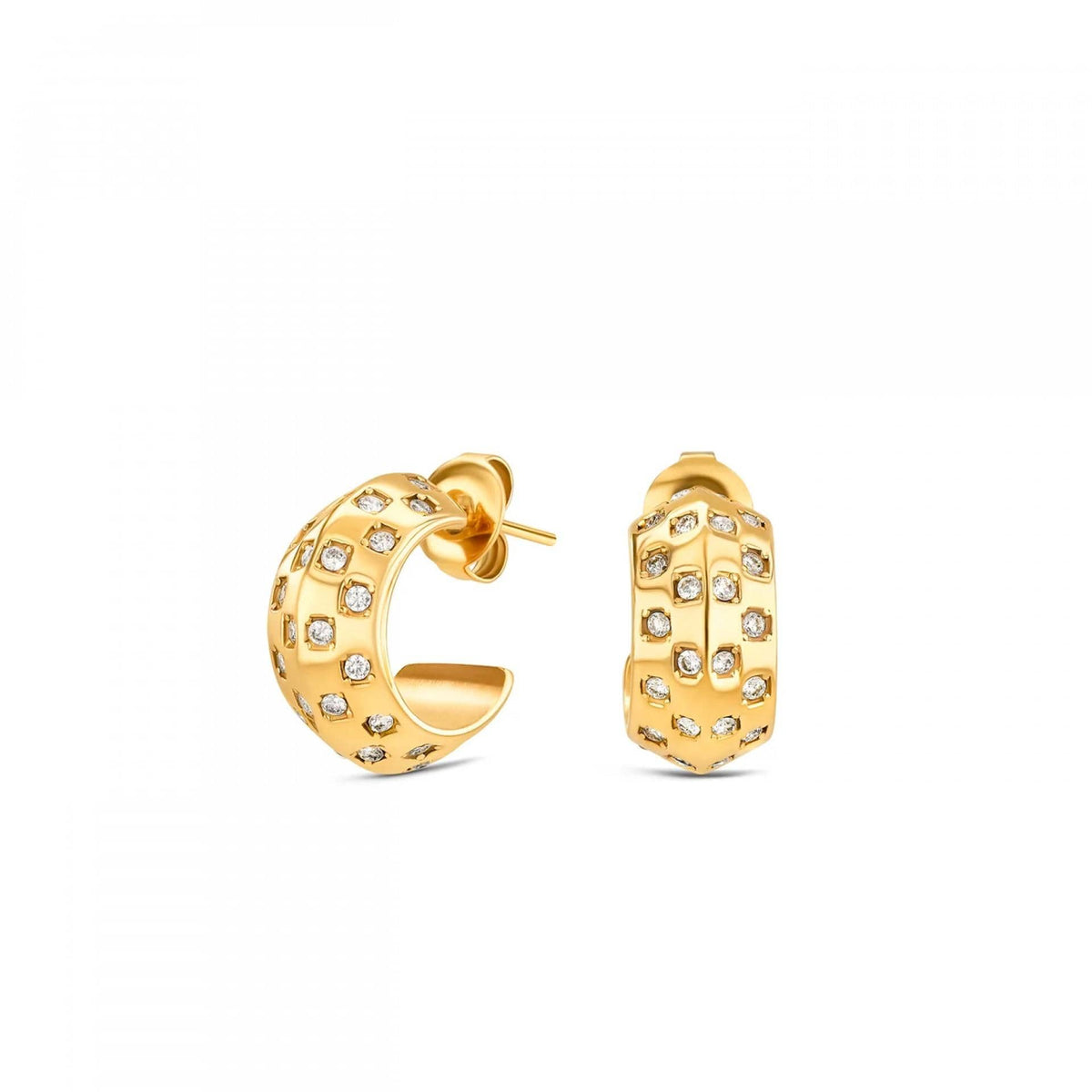 One Chess Hoop Crystal Brincos Mulher