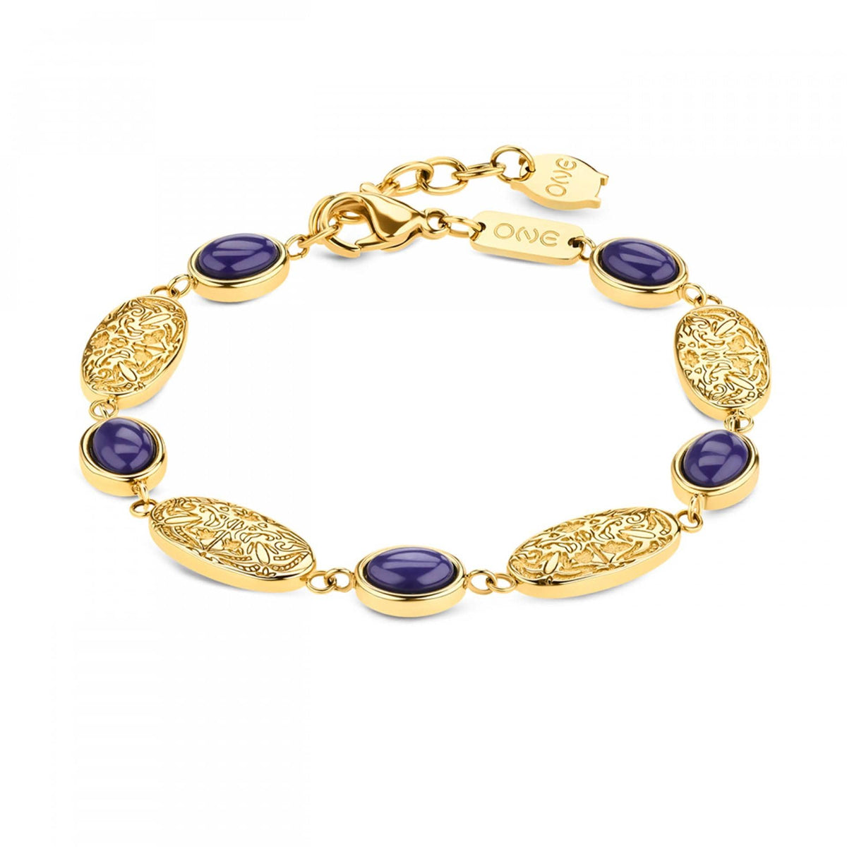One Senhora Alma Blue Gold Pulseira