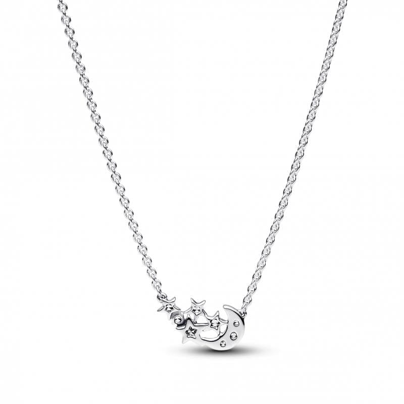Pandora Sparkling Moon and Star Colar Mulher