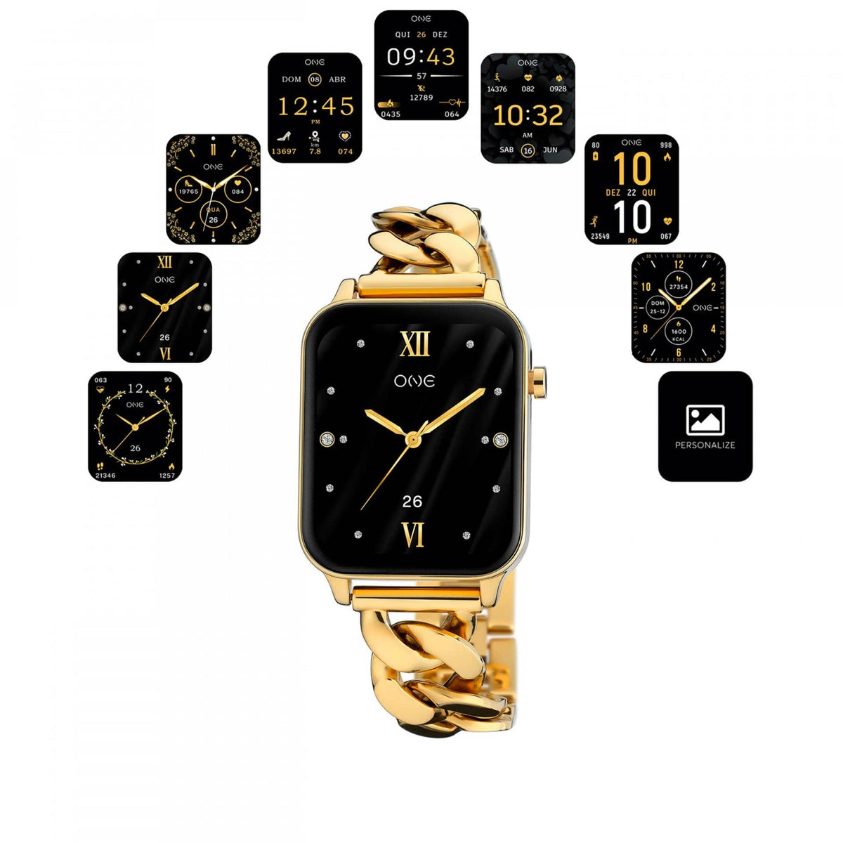 One Frame Gold Links Smartwatch