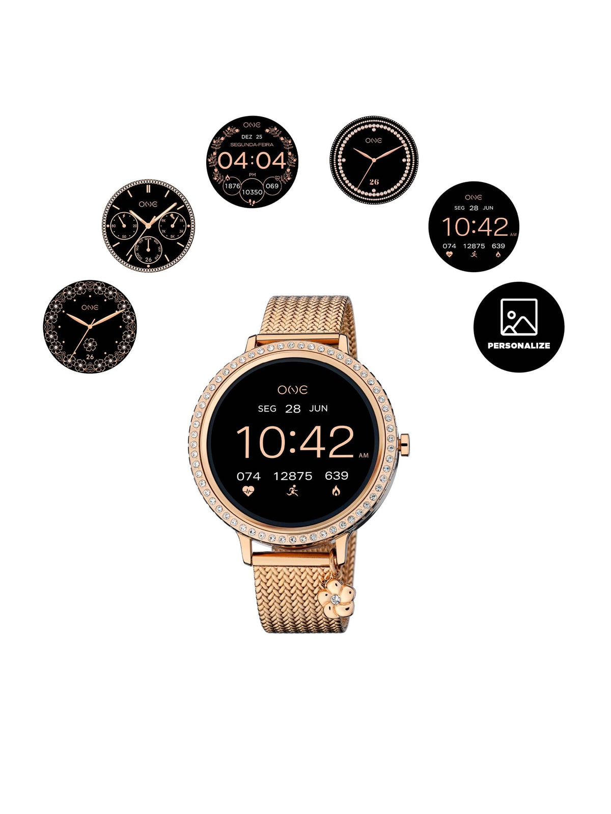 One Super Smart Rosegold Set Relógio