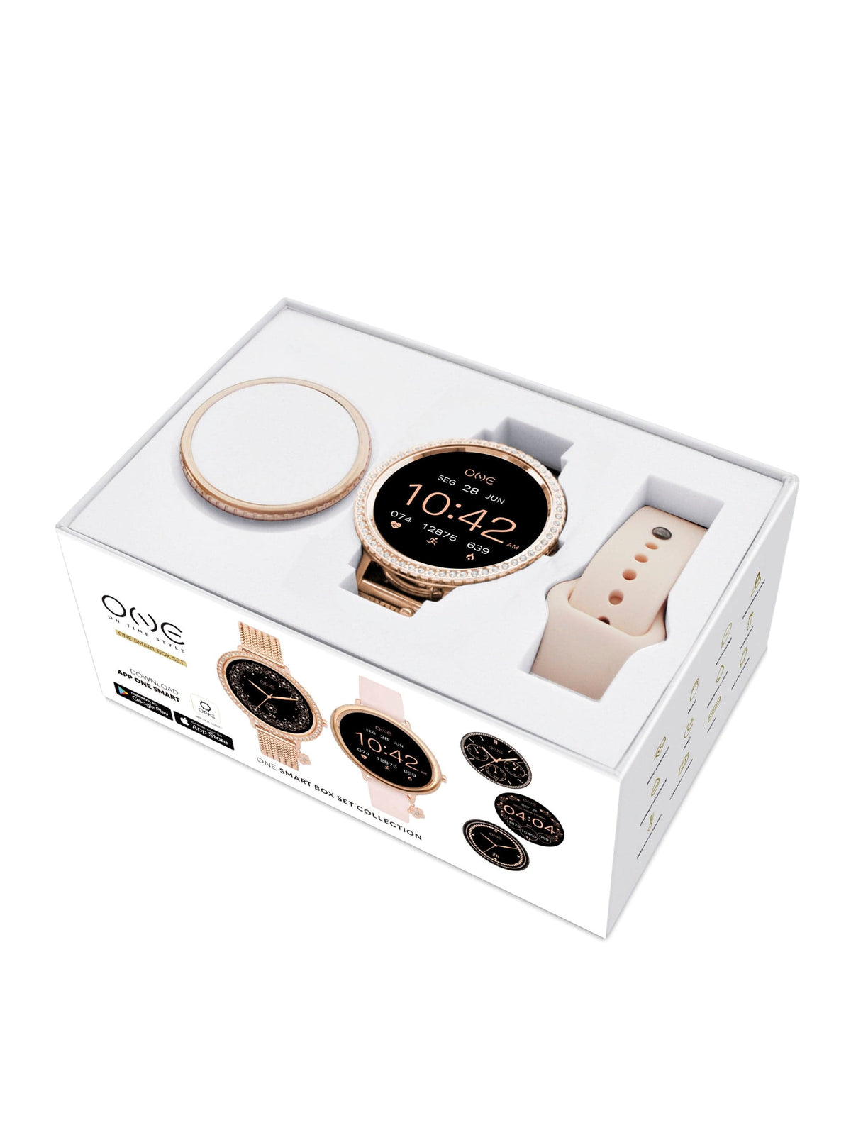 One Super Smart Rosegold Set Relógio