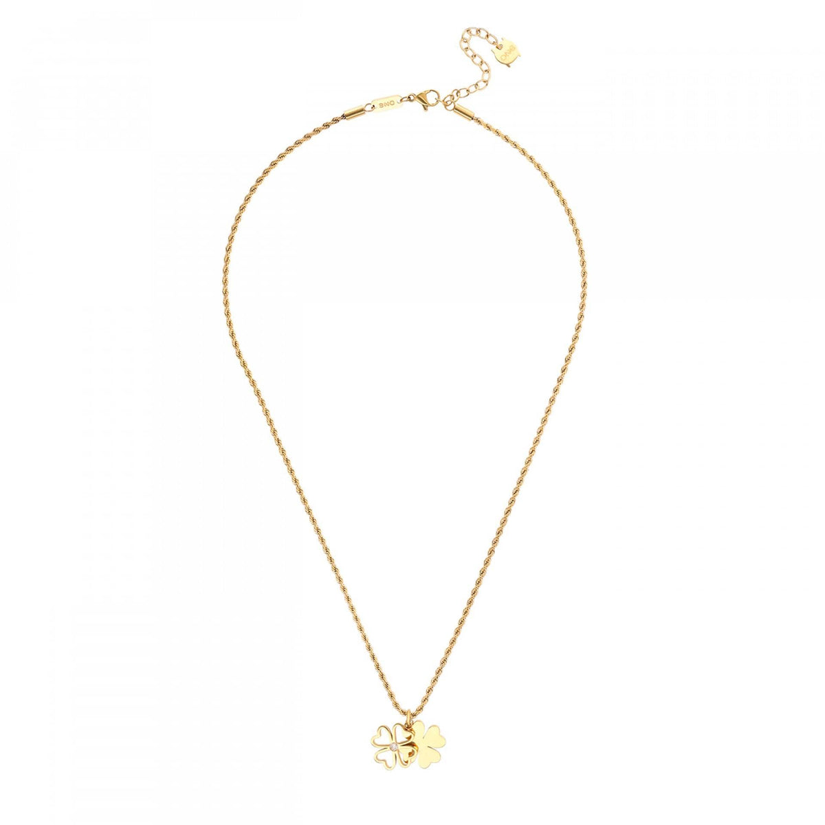 One Senhora Lucky Flower Crystal Gold Colar