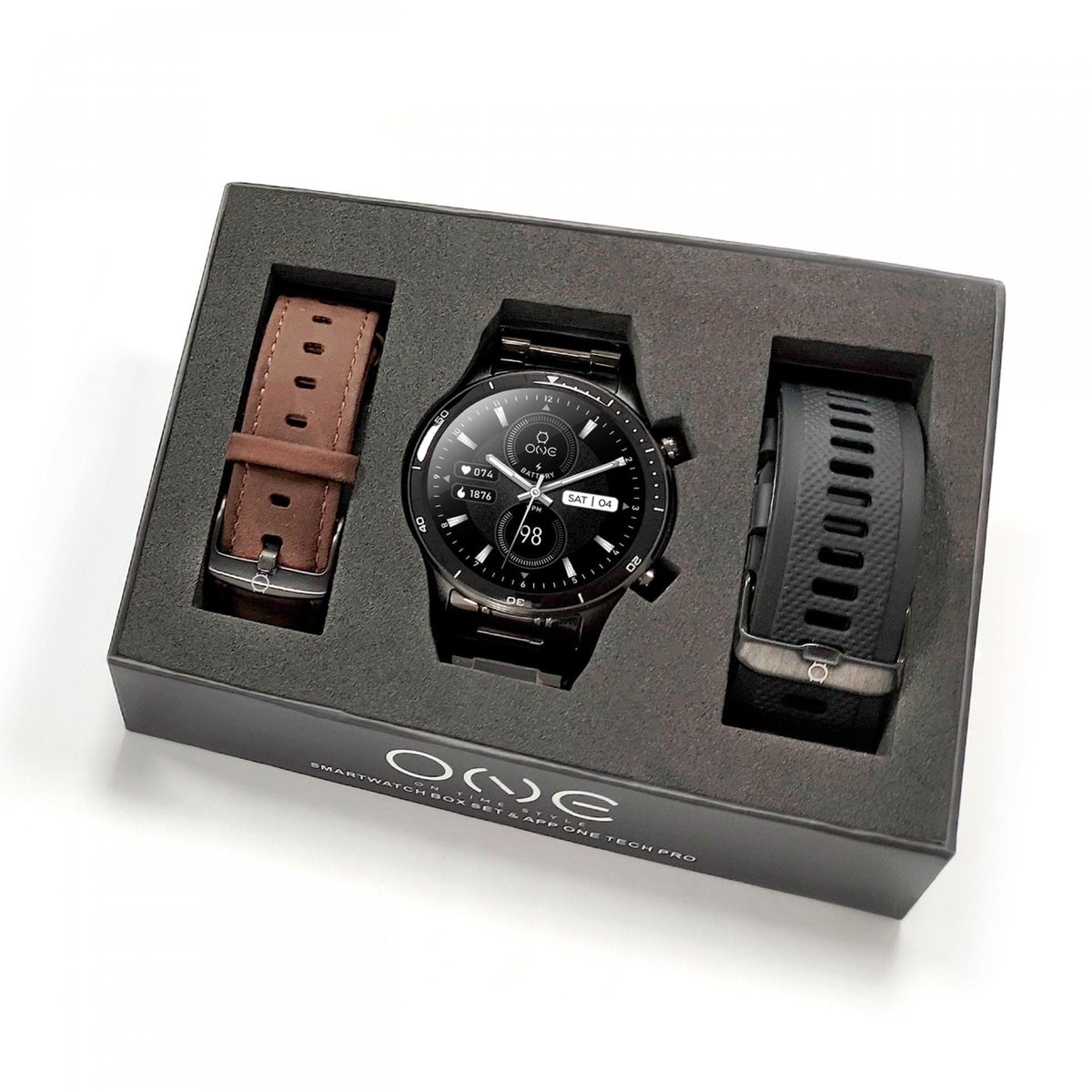 One Box Relógio AlphaCall Dark Gray Set
